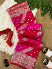 Pink Banarasi Rangkat Saree | Bridal & Festive Wear - Eshana Collections
