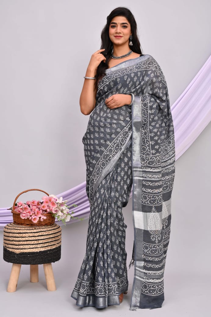 Linen Cotton Sarees - Eshana Collections