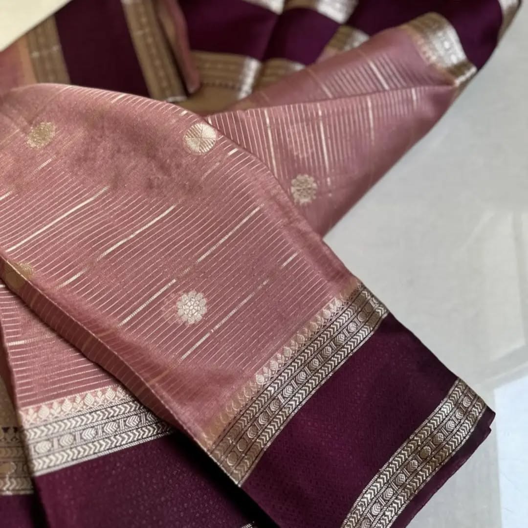 Warm Soft Silk Sarees | Contrast Blouse Included - Eshana Collections