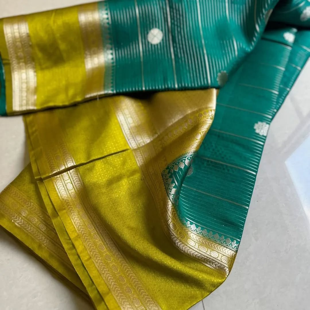 Warm Soft Silk Sarees | Contrast Blouse Included - Eshana Collections