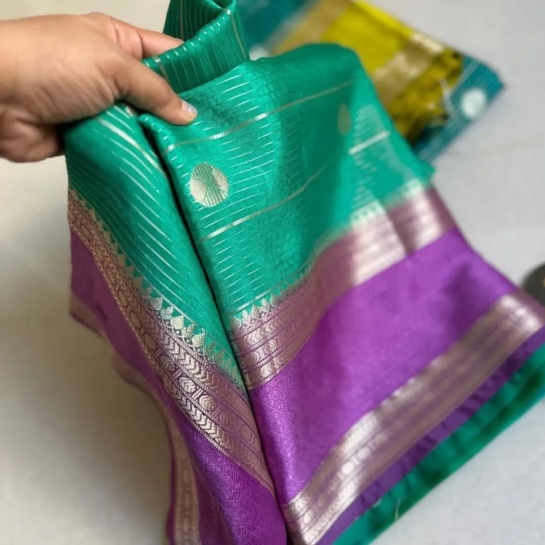 Warm Soft Silk Sarees | Contrast Blouse Included - Eshana Collections