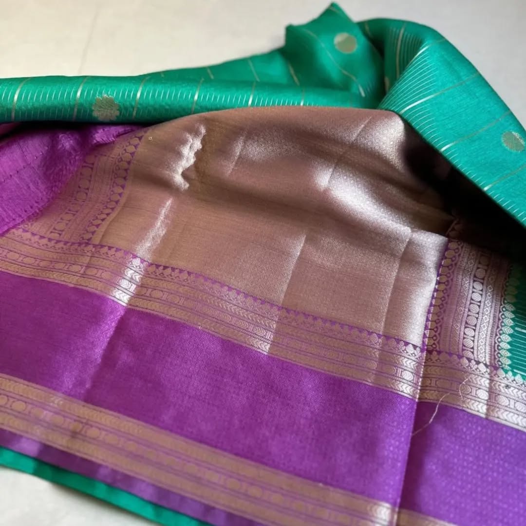 Warm Soft Silk Sarees | Contrast Blouse Included - Eshana Collections