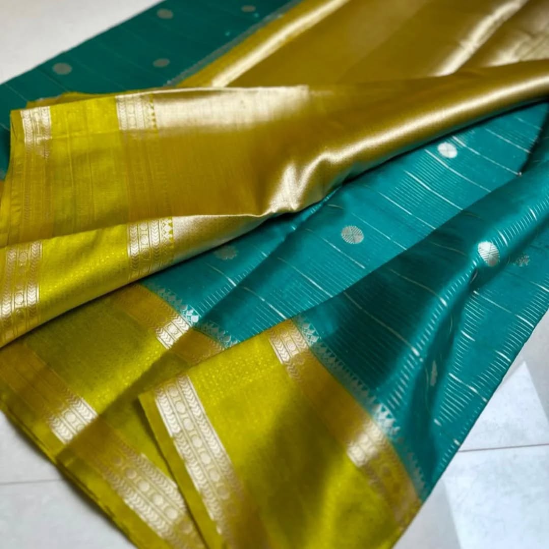 Warm Soft Silk Sarees | Contrast Blouse Included - Eshana Collections