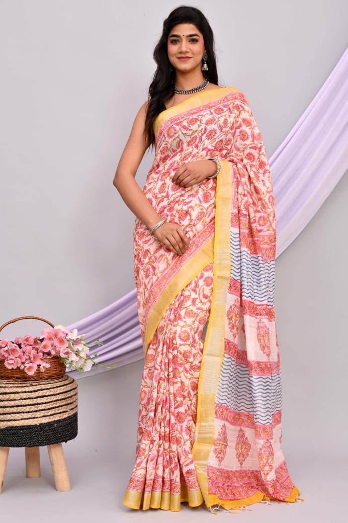 Linen Cotton Sarees - Eshana Collections