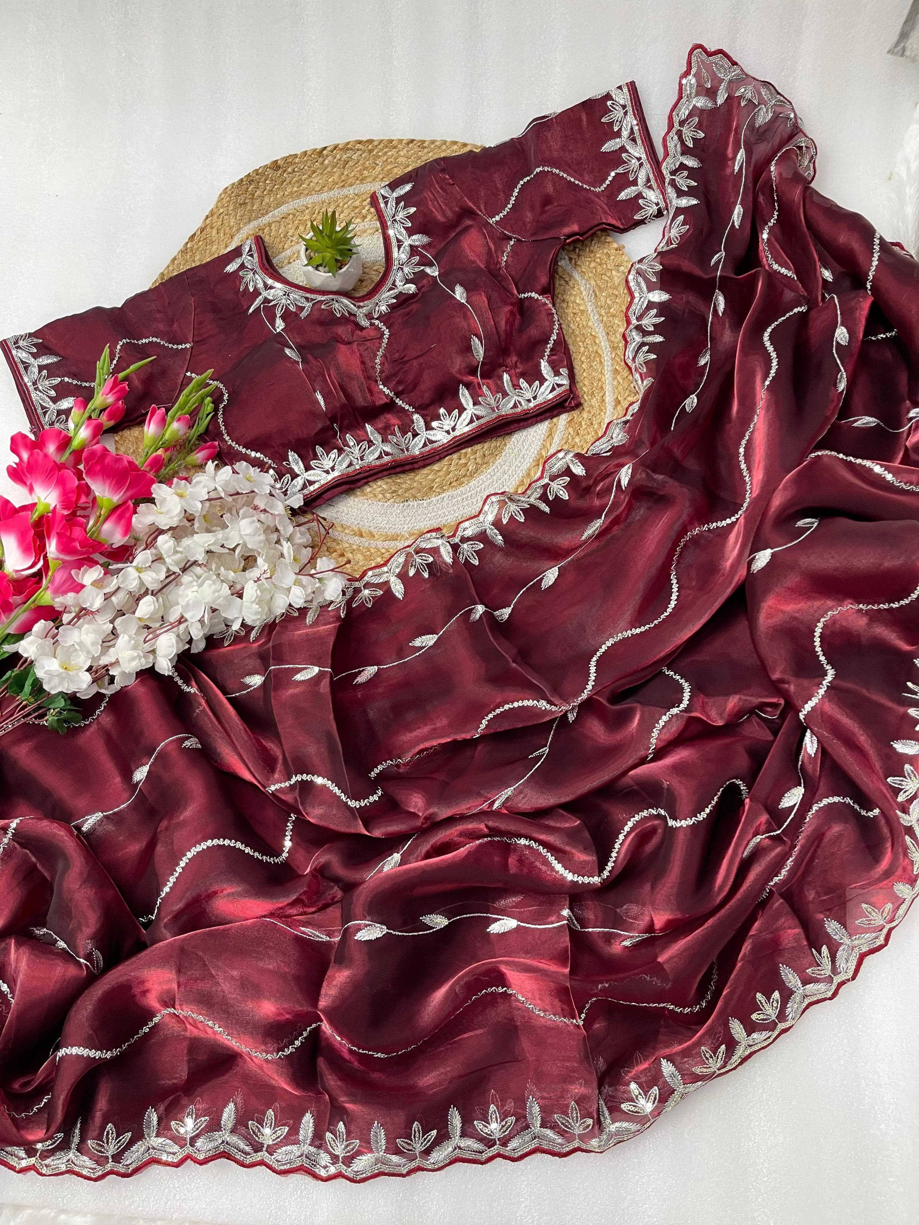 Pure Soft Jimmy Choo Silk Saree - Eshana Collections