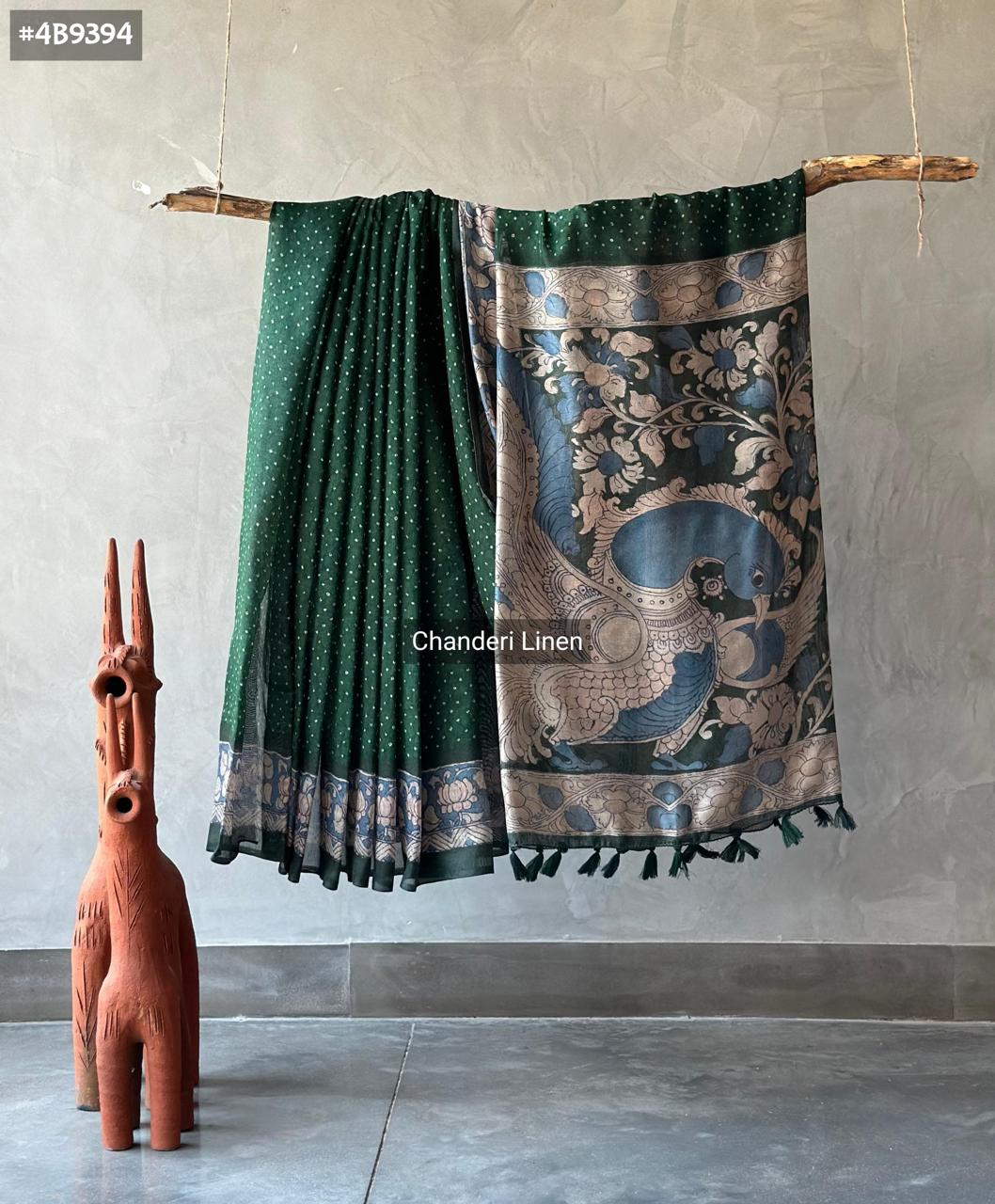Linen printed sarees - Eshana Collections