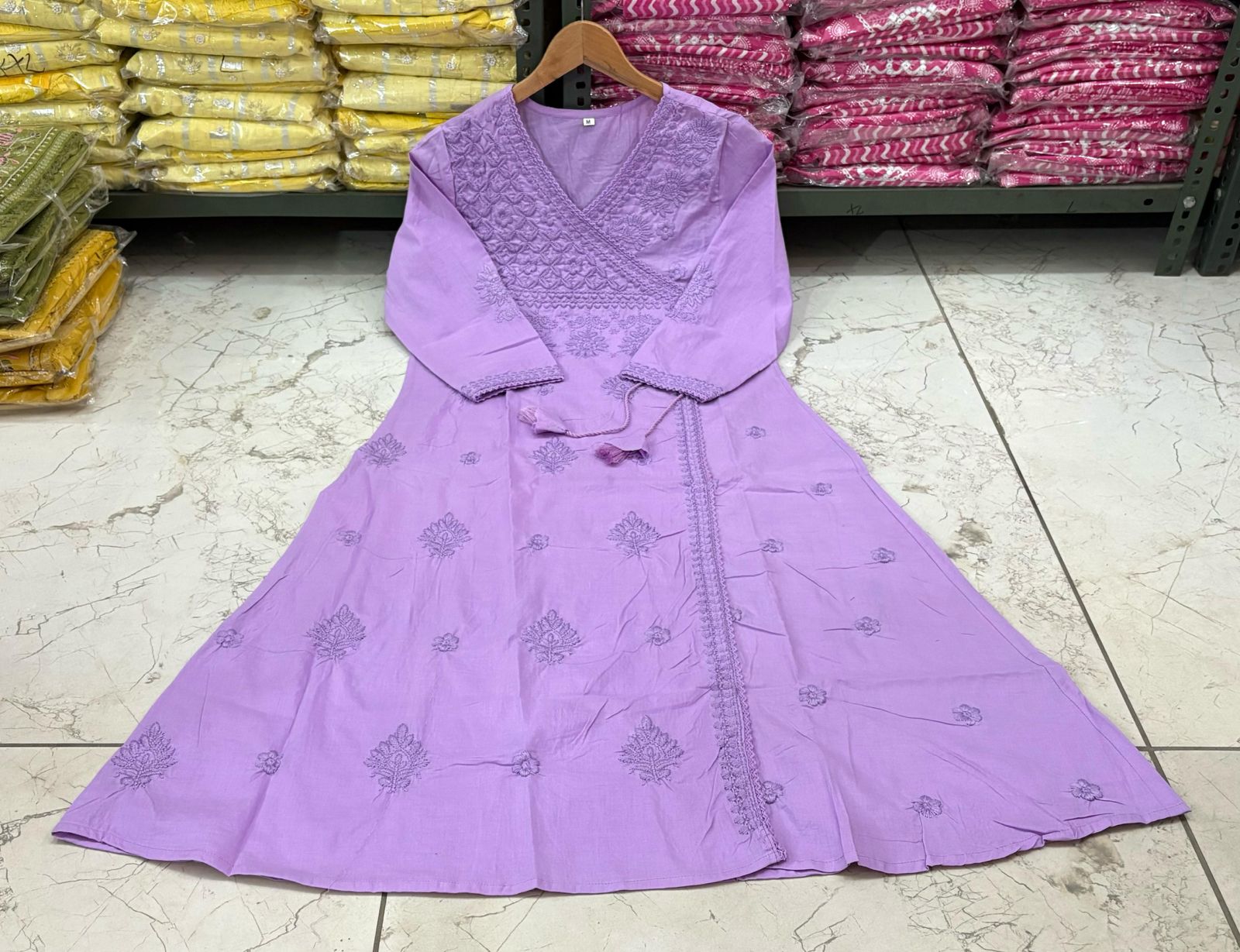 Cotton chikankari kurti and pant - Eshana Collections
