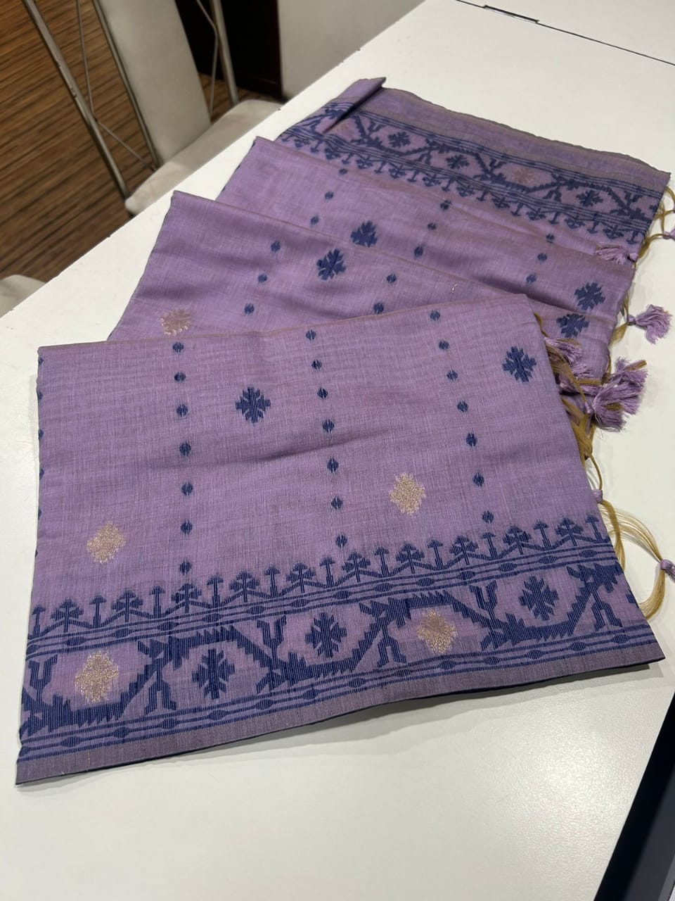 PURE SOFT JAMDANI MUNGA COTTON SAREE - Eshana Collections