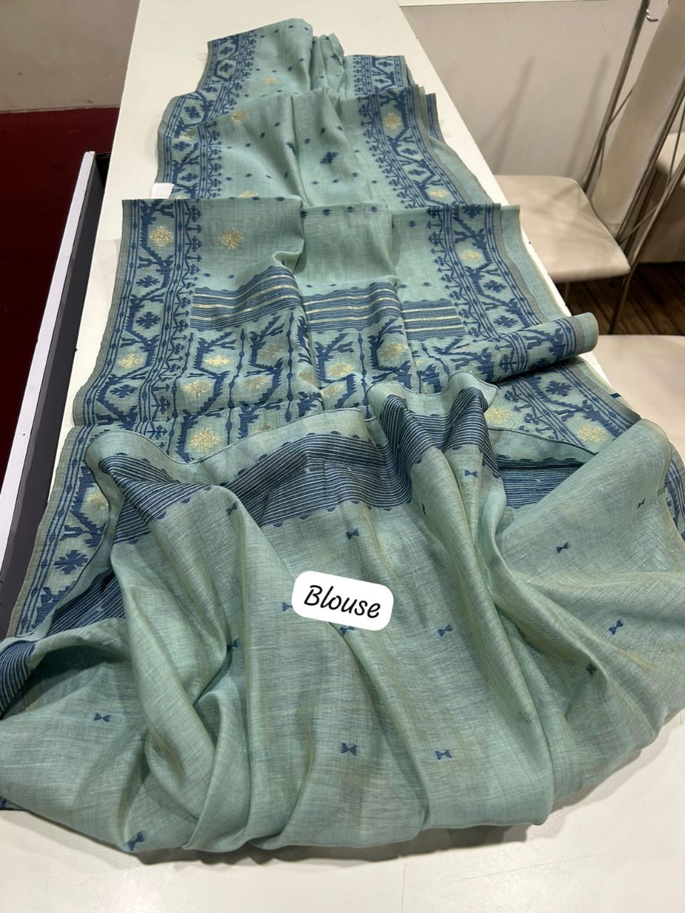 PURE SOFT JAMDANI MUNGA COTTON SAREE - Eshana Collections