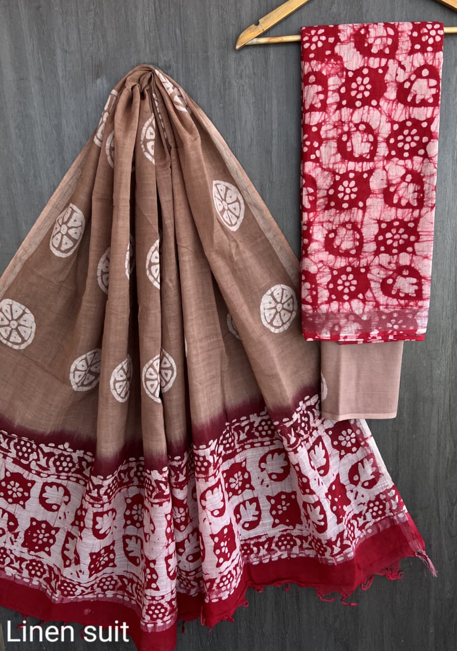 Pure linen suit/ salwar material - Eshana Collections