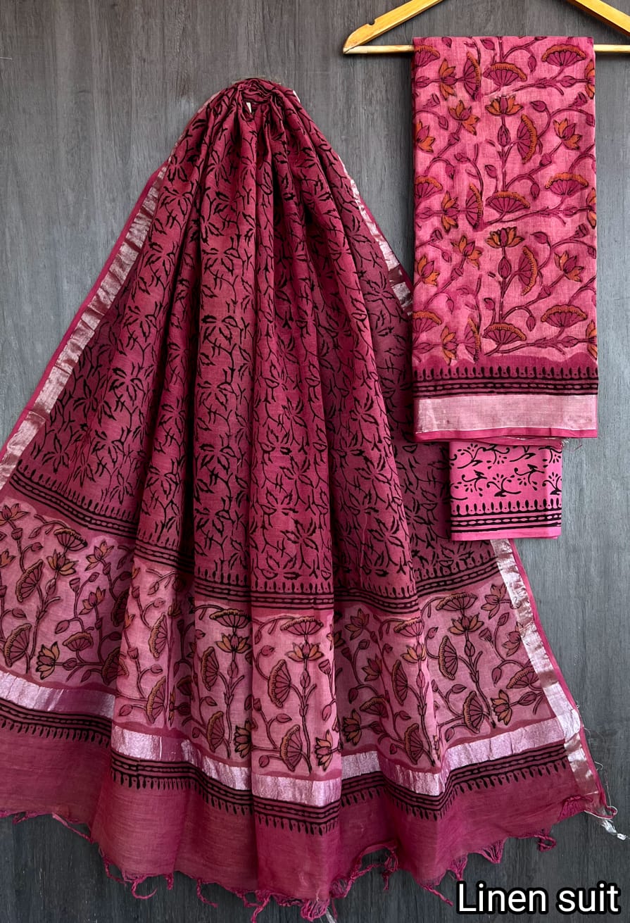 Pure linen salwar material - Eshana Collections