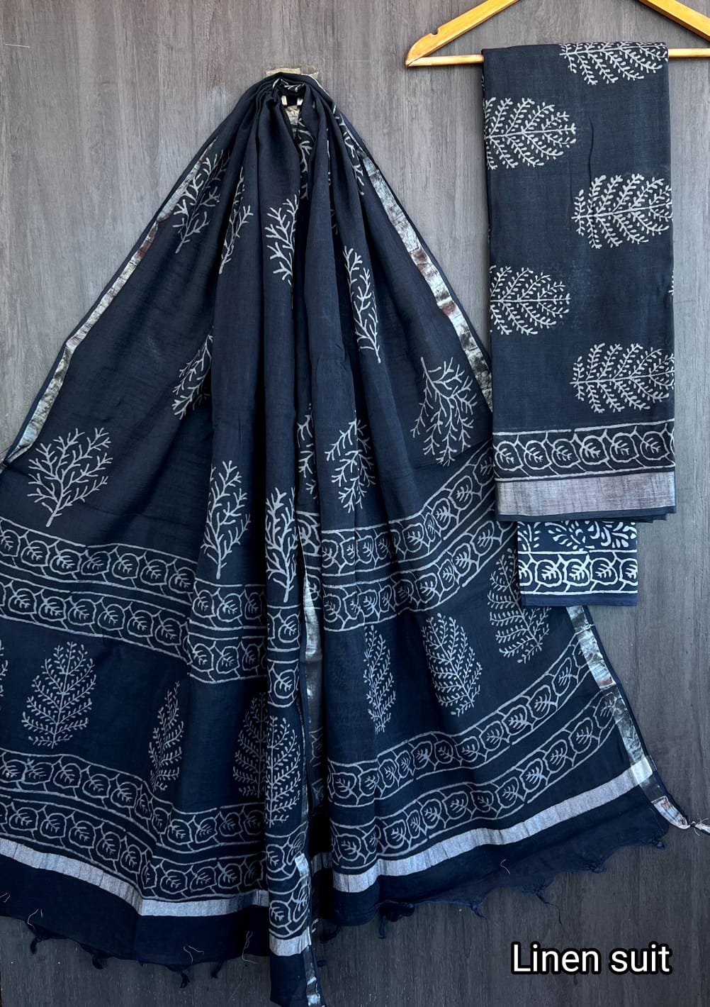 Pure linen salwar kameez material - Eshana Collections