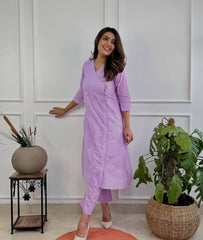 Cotton chikankari kurti and pant - Eshana Collections