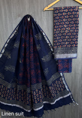 Pure linen salwar kameez material - Eshana Collections