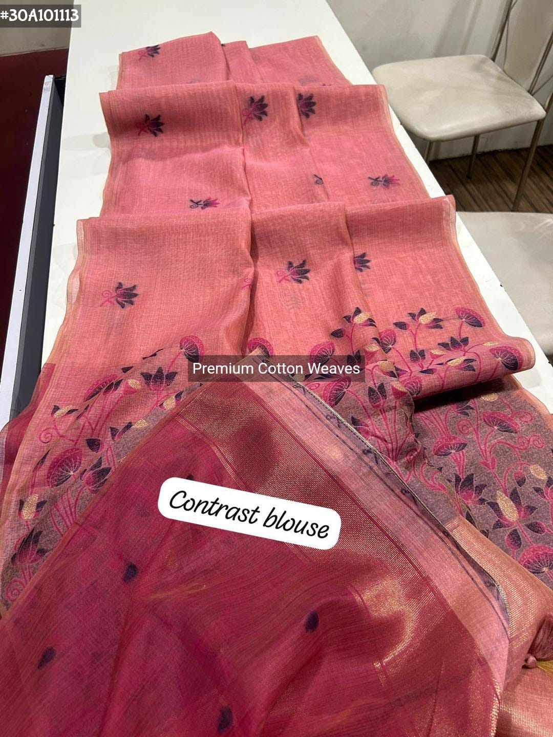 Cotton sarees in pichwai weaving - Eshana Collections