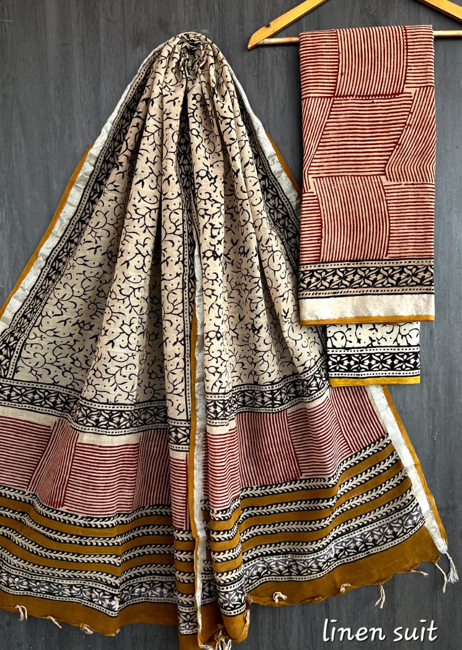 Pure linen salwar material - Eshana Collections