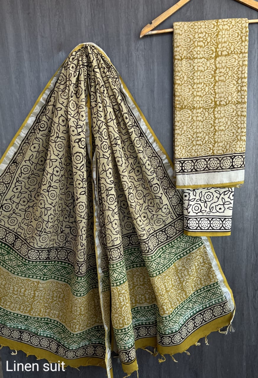 Pure linen suit/ salwar material - Eshana Collections