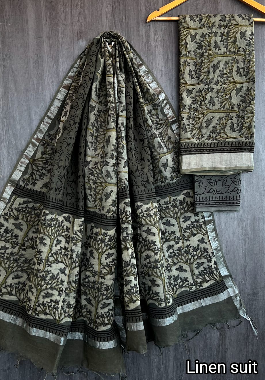 Pure linen salwar material - Eshana Collections