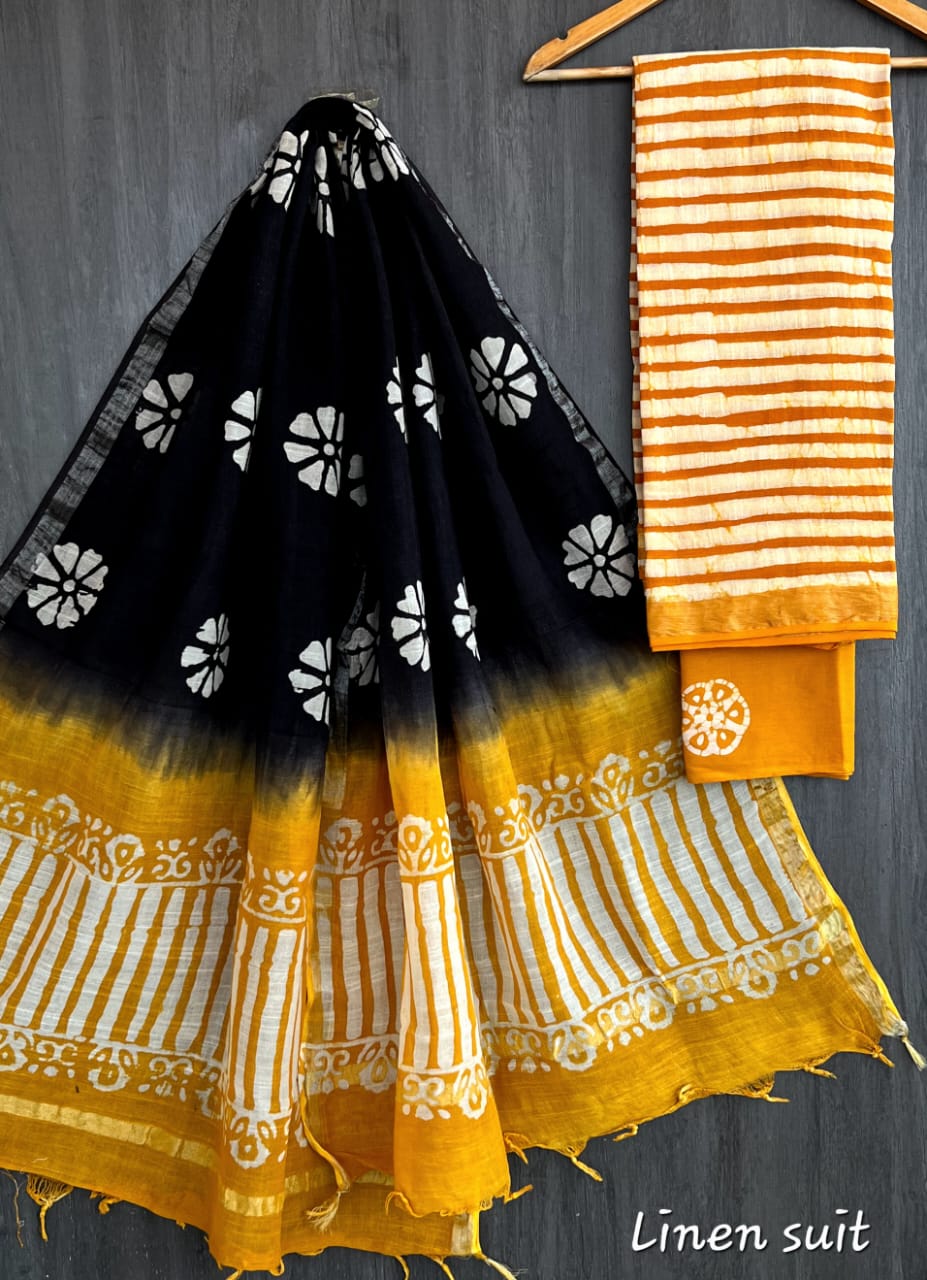 Pure linen salwar kameez material - Eshana Collections