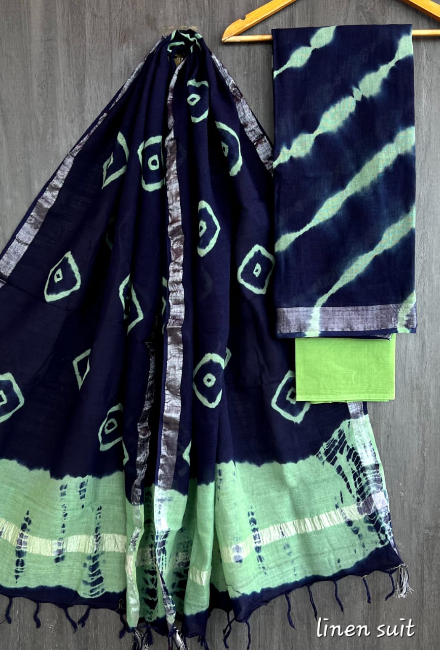 Pure linen salwar kameez material - Eshana Collections