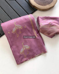 Khadi  crepe silk saree - Eshana Collections