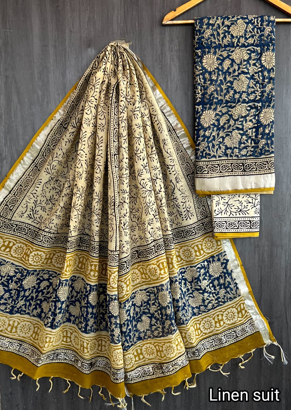 Pure linen suit/ salwar material - Eshana Collections