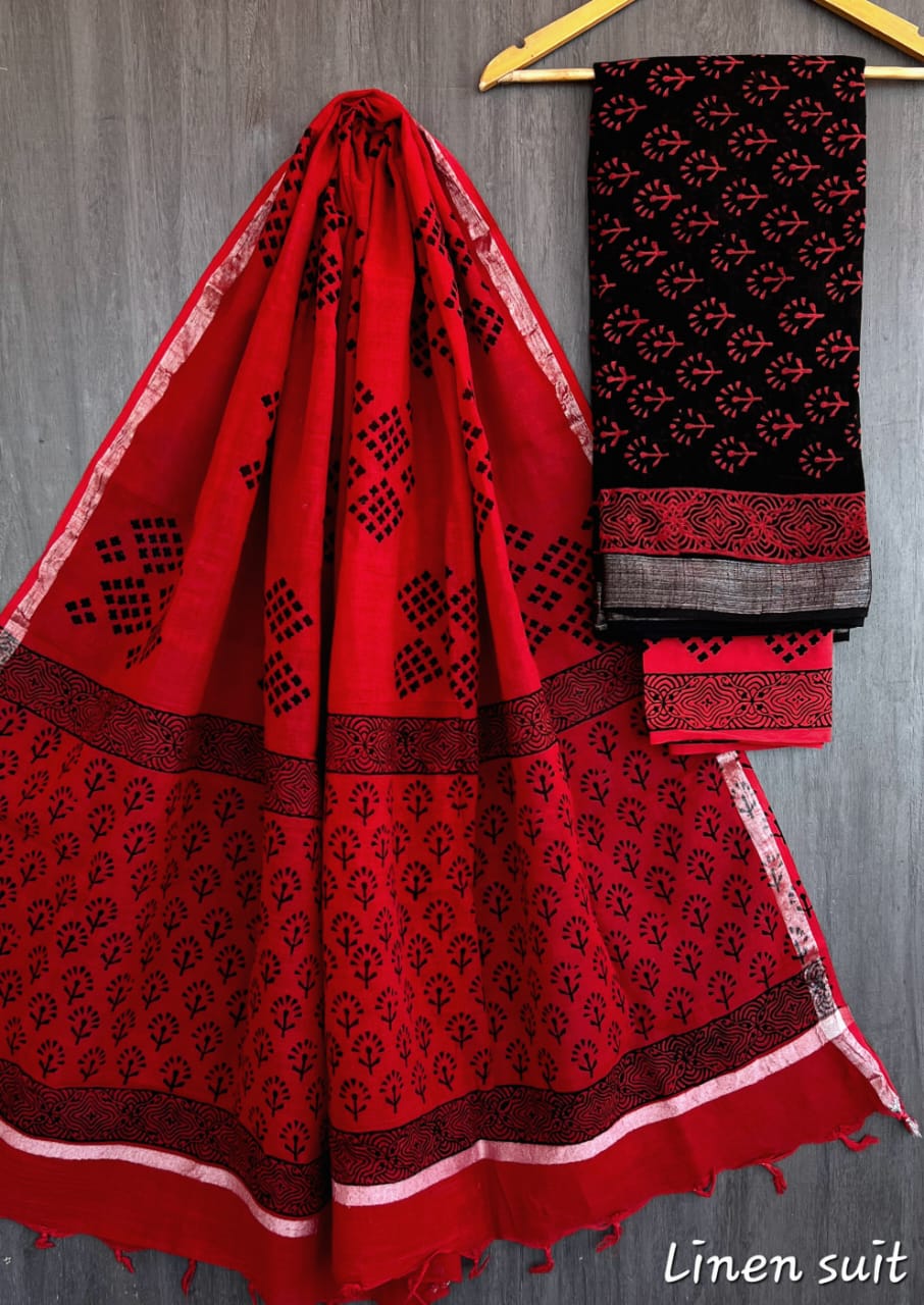 Pure linen salwar material - Eshana Collections