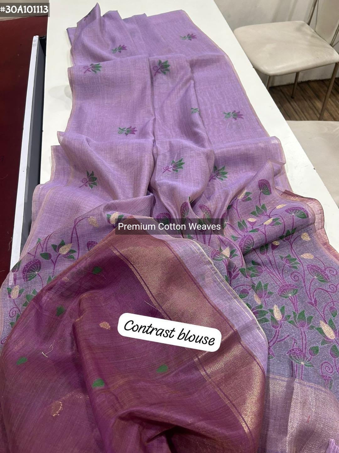 Cotton sarees in pichwai weaving - Eshana Collections