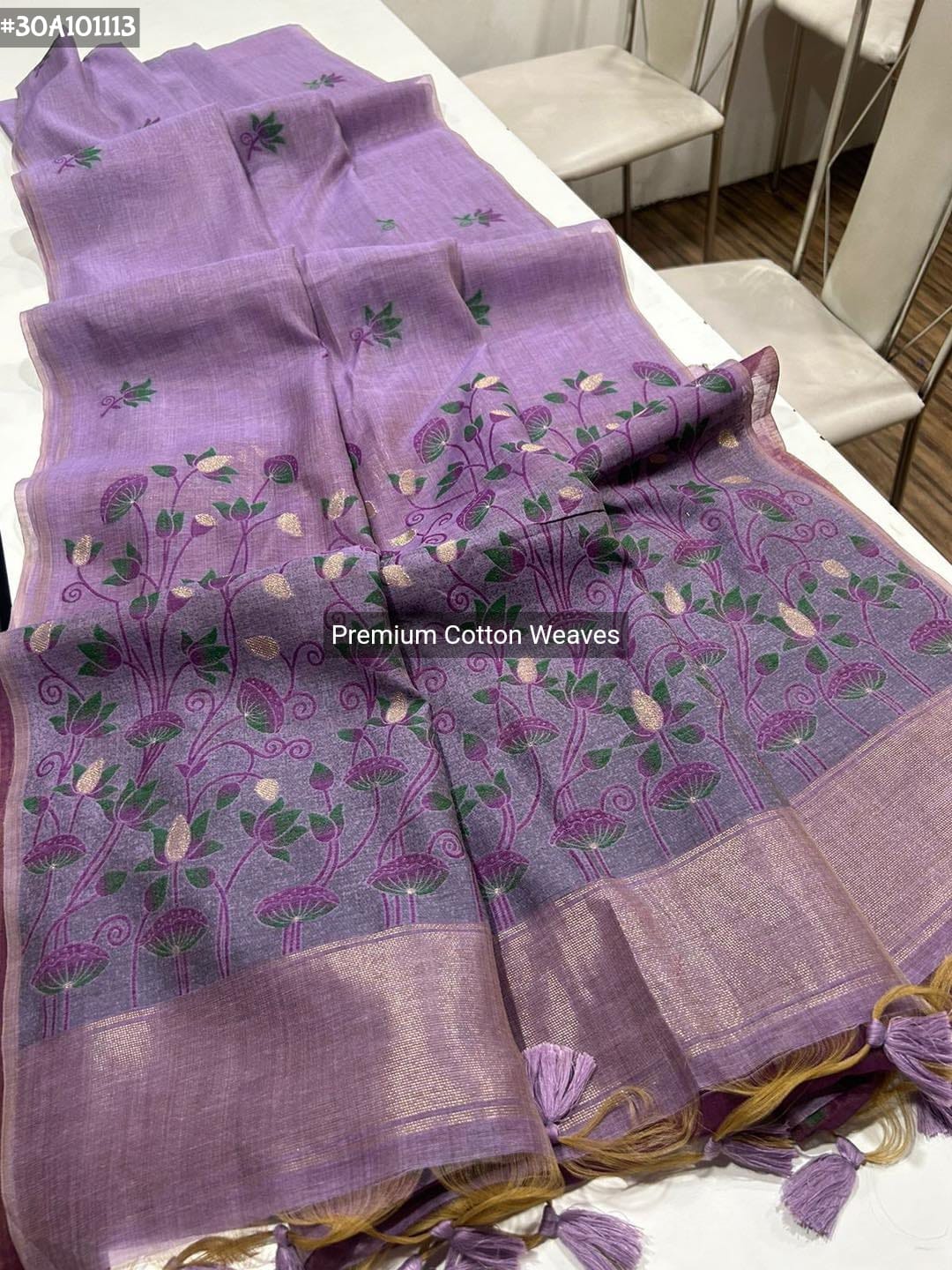 Cotton sarees in pichwai weaving - Eshana Collections