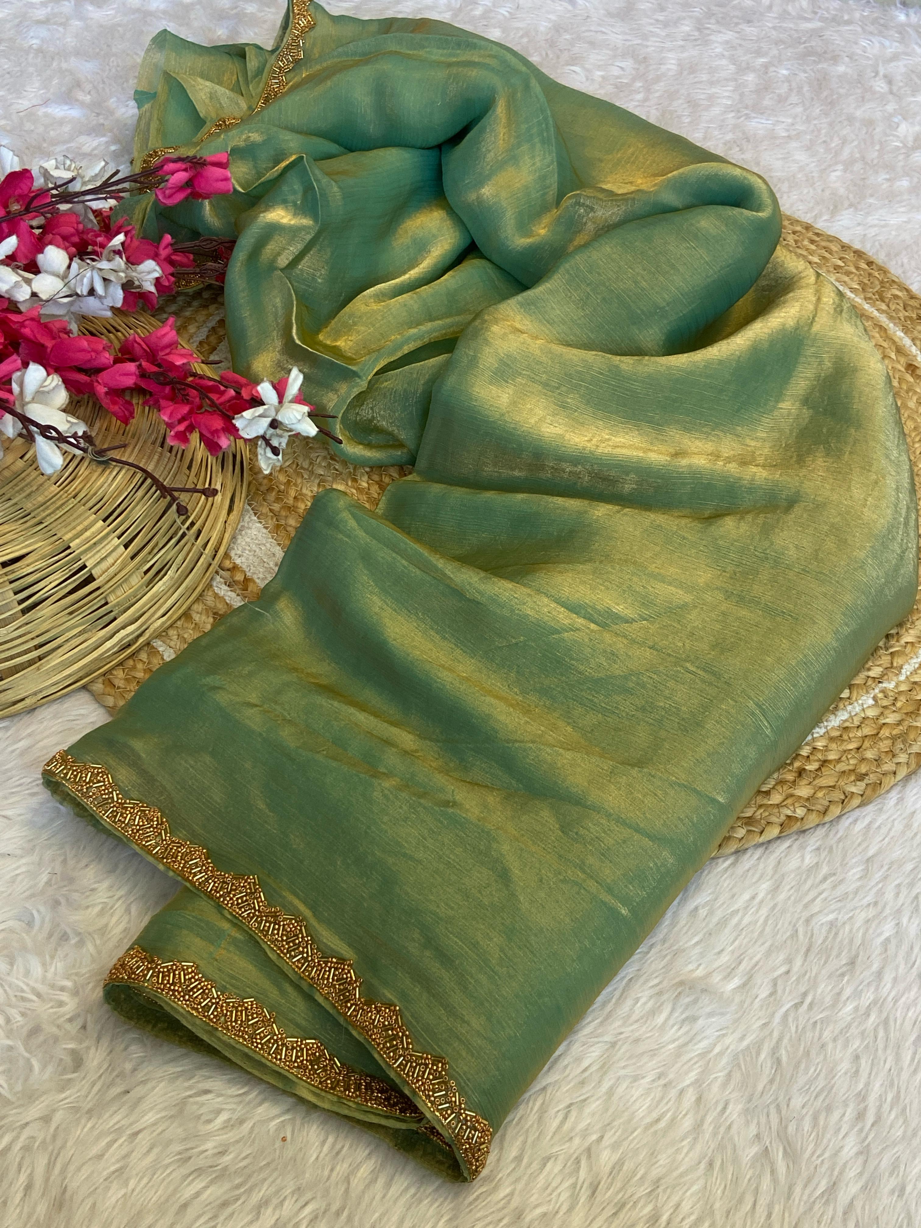 Crushed chiffon sarees - Eshana Collections