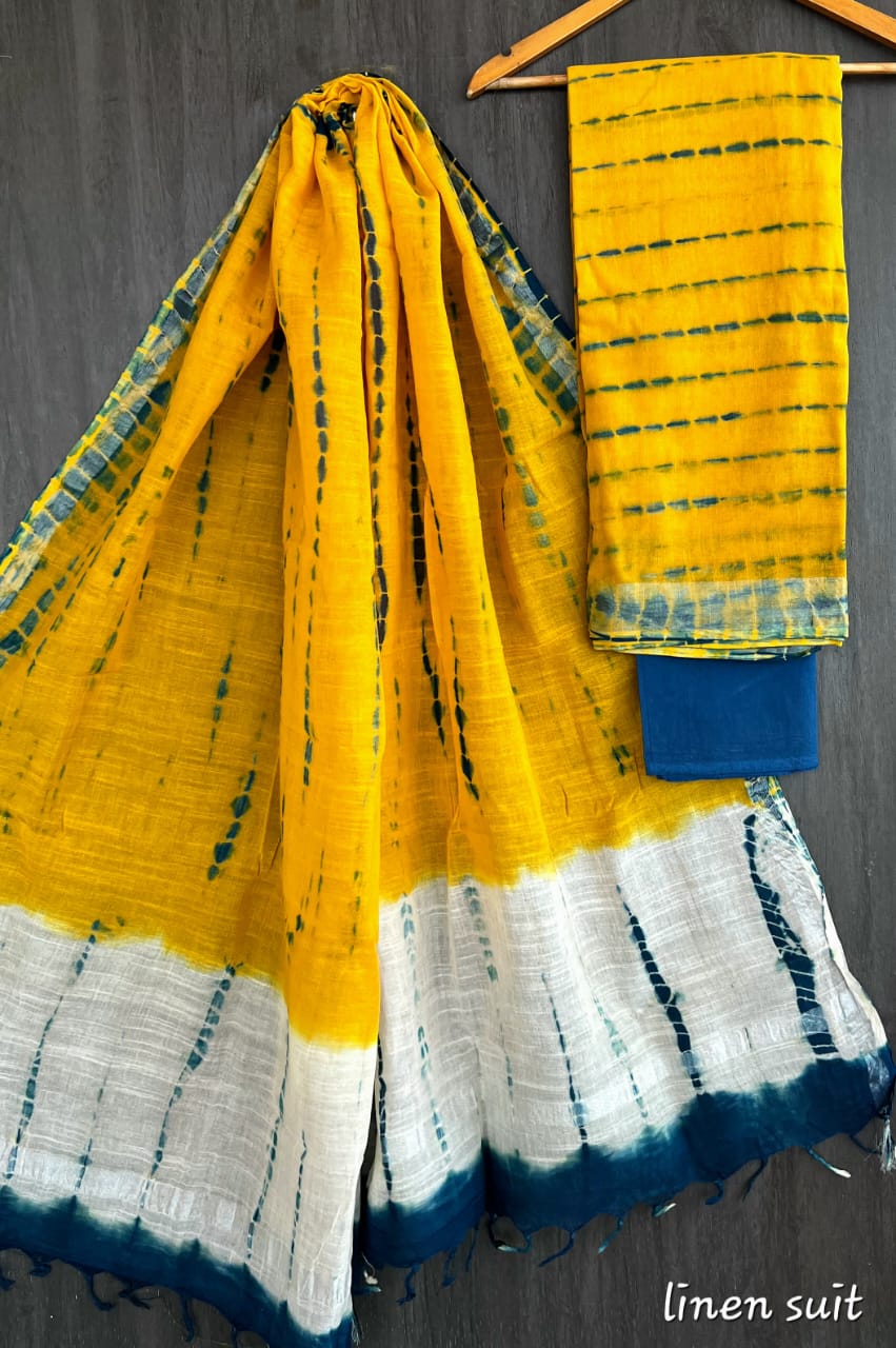 Pure linen salwar kameez material - Eshana Collections