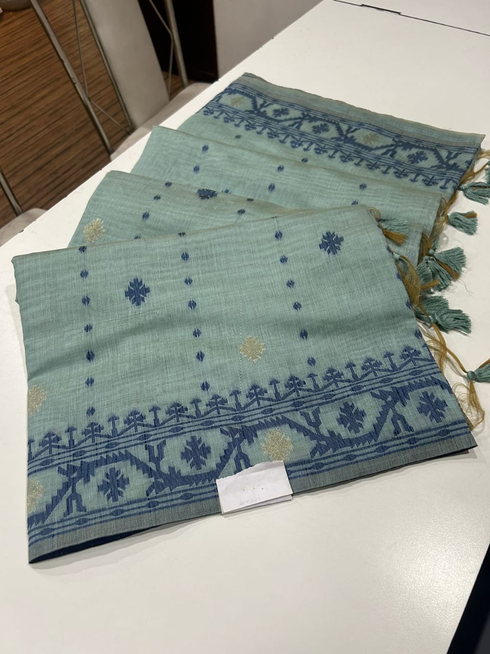 PURE SOFT JAMDANI MUNGA COTTON SAREE - Eshana Collections