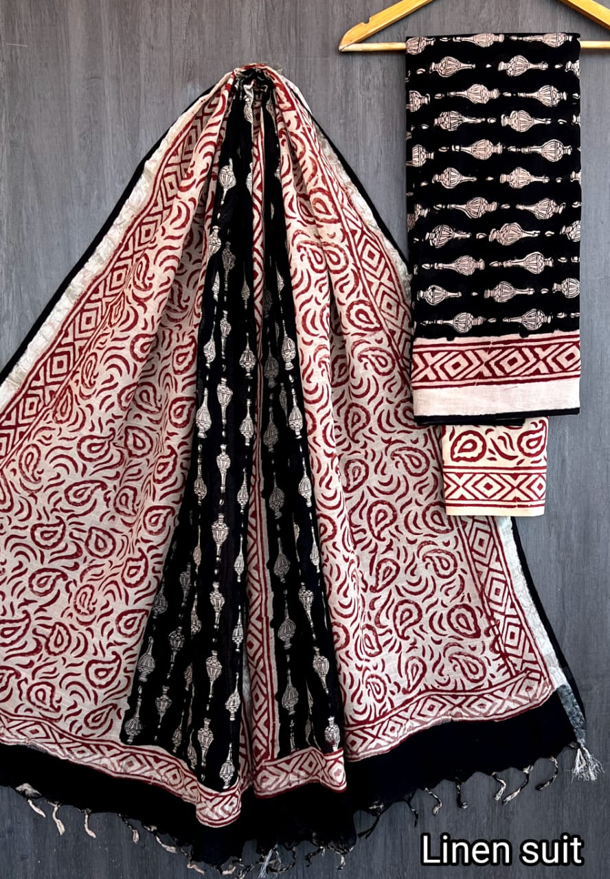 Pure linen salwar material - Eshana Collections