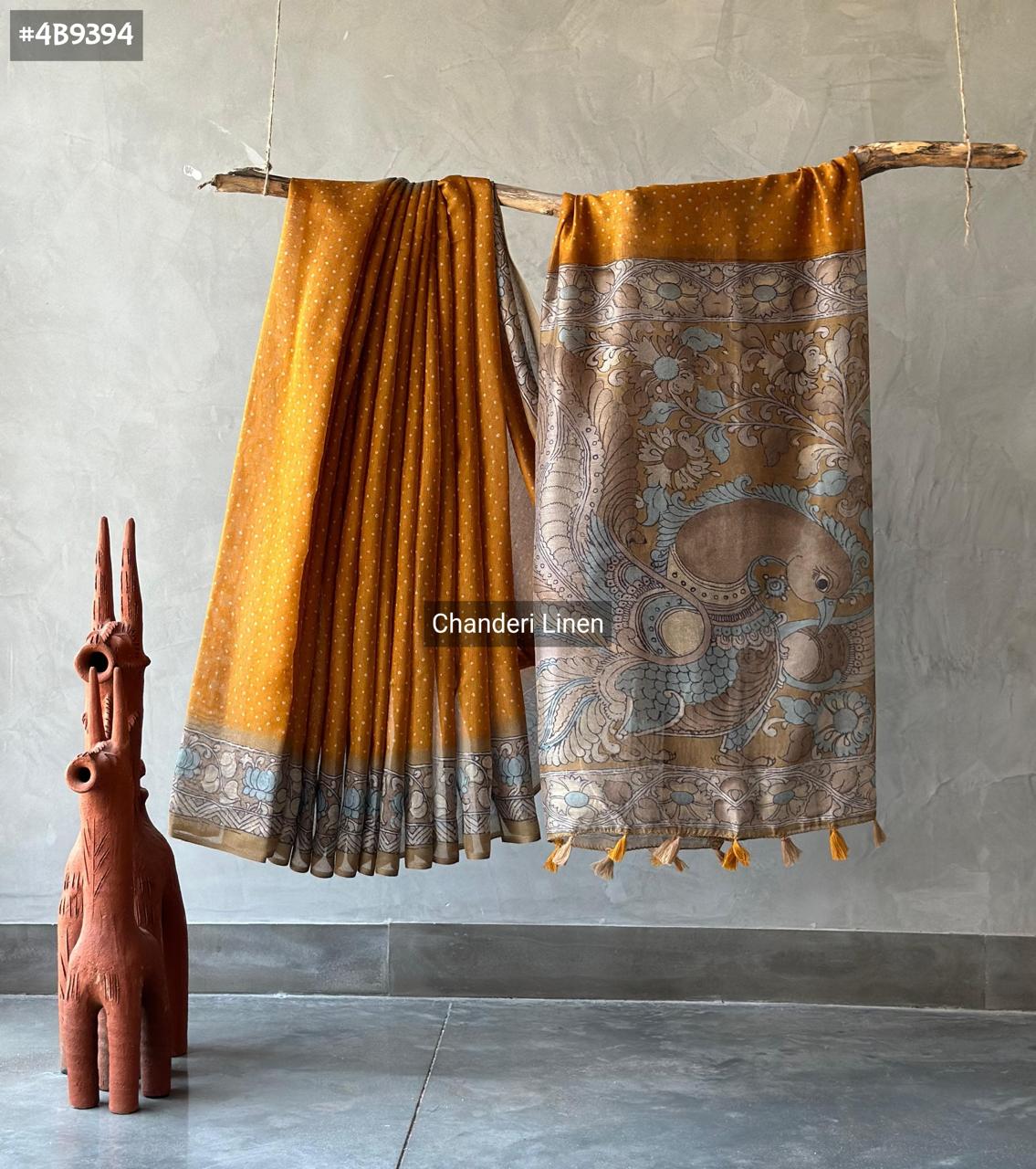 Linen printed sarees - Eshana Collections