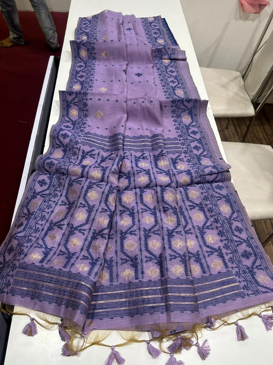 PURE SOFT JAMDANI MUNGA COTTON SAREE - Eshana Collections
