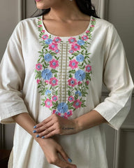 White colour designer salwar suit - Eshana Collections
