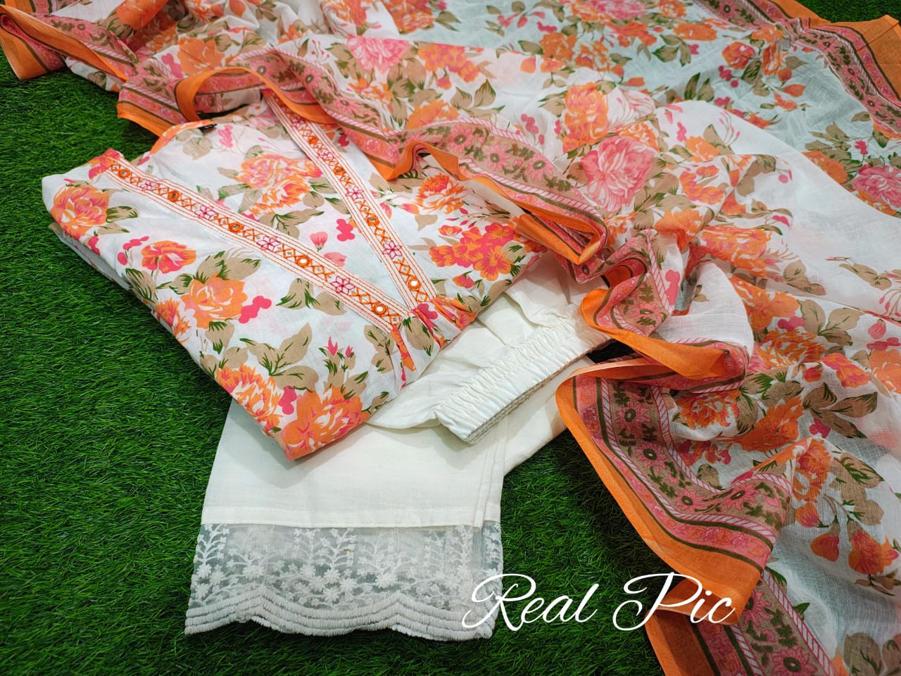 Anarkali kurta pant and dupatta set