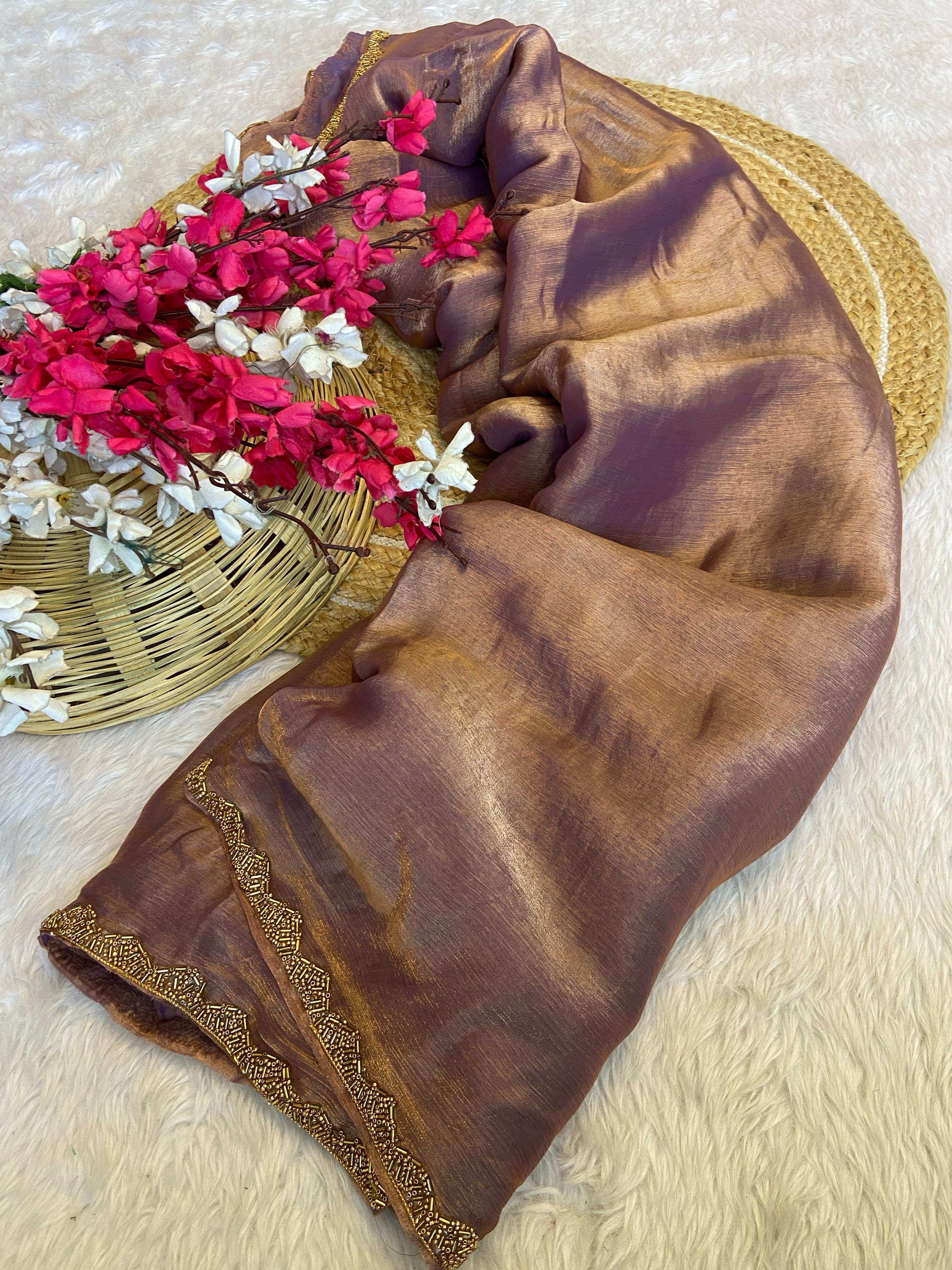 Crushed chiffon sarees - Eshana Collections