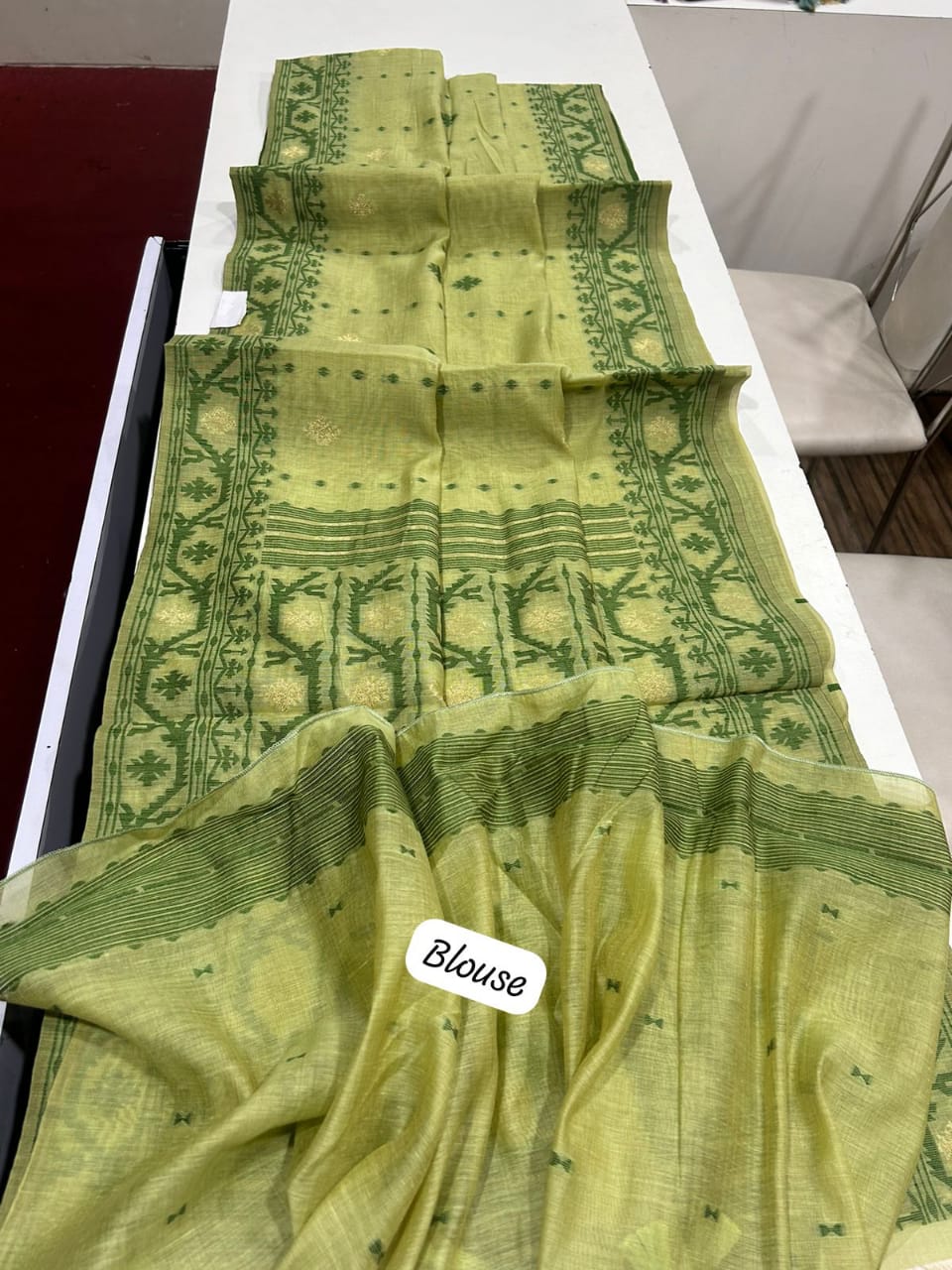 PURE SOFT JAMDANI MUNGA COTTON SAREE - Eshana Collections