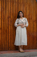 Off- White anarkali kurti - Eshana Collections