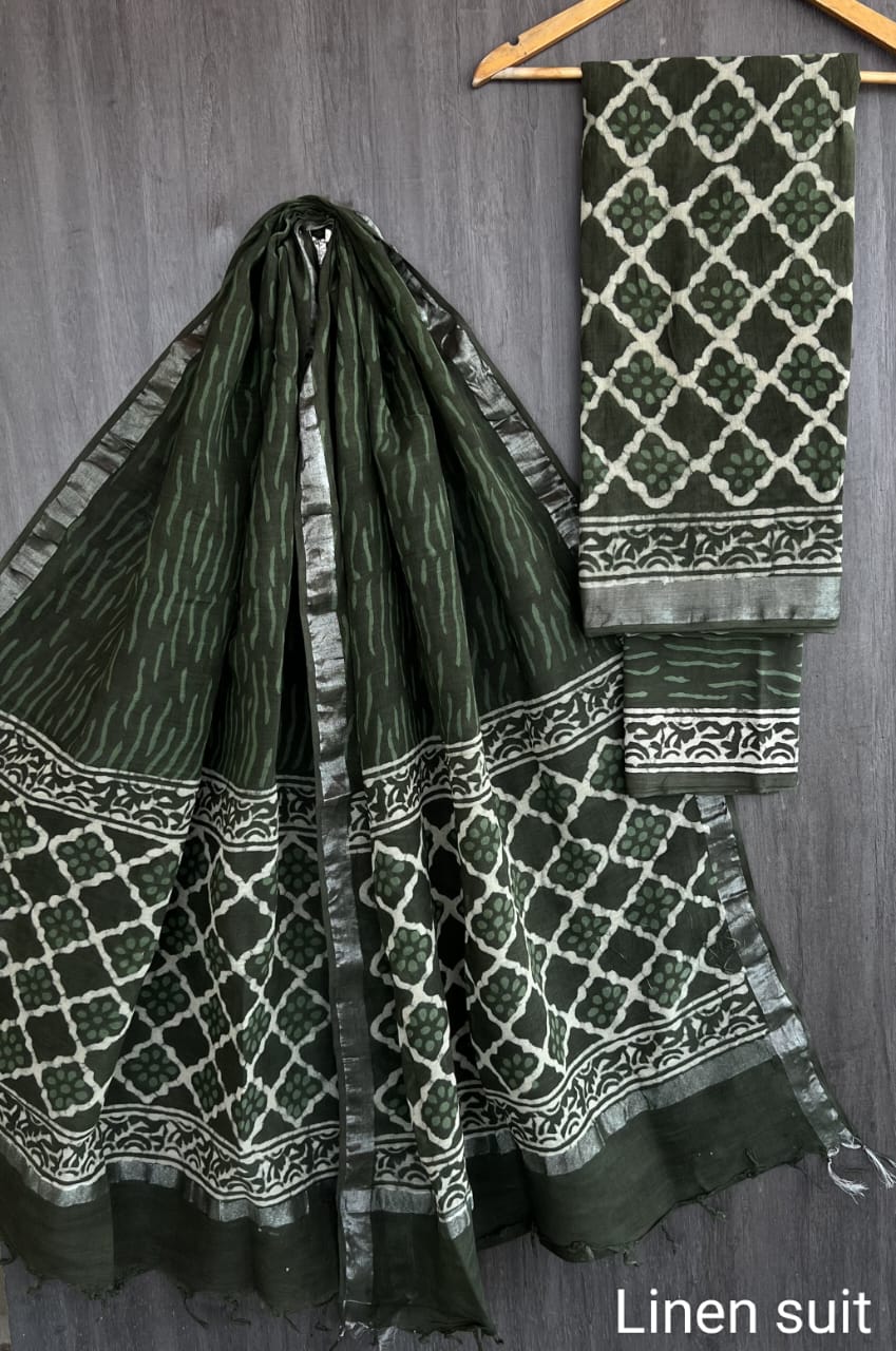 Pure linen salwar kameez material - Eshana Collections
