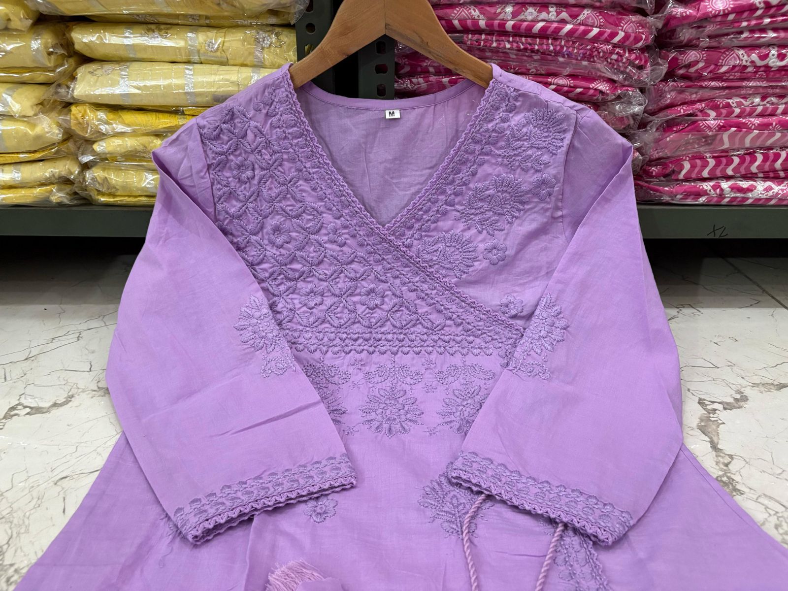 Cotton chikankari kurti and pant - Eshana Collections
