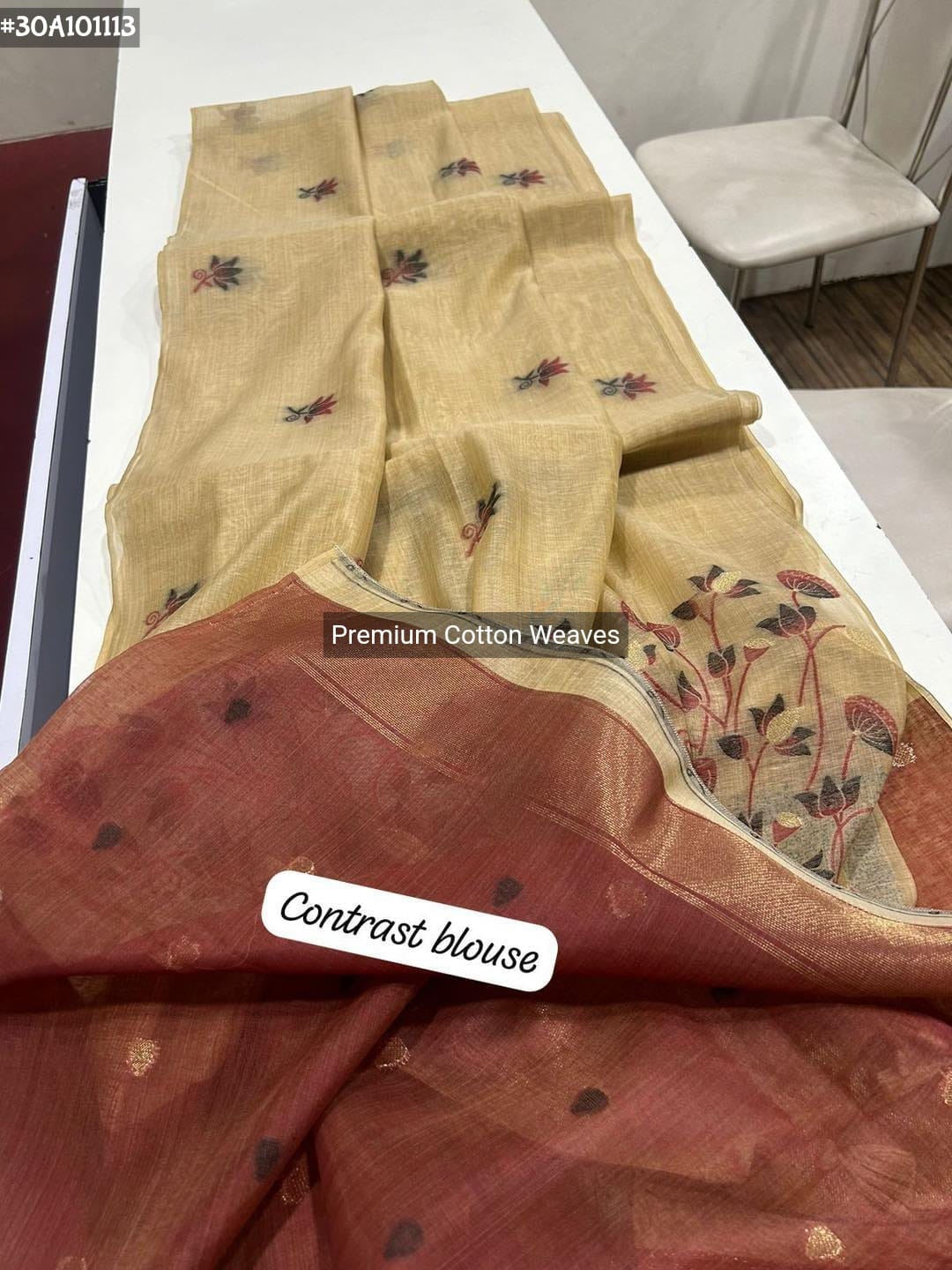 Cotton sarees in pichwai weaving - Eshana Collections