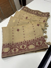 PURE SOFT JAMDANI MUNGA COTTON SAREE - Eshana Collections