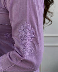 Cotton chikankari kurti and pant - Eshana Collections