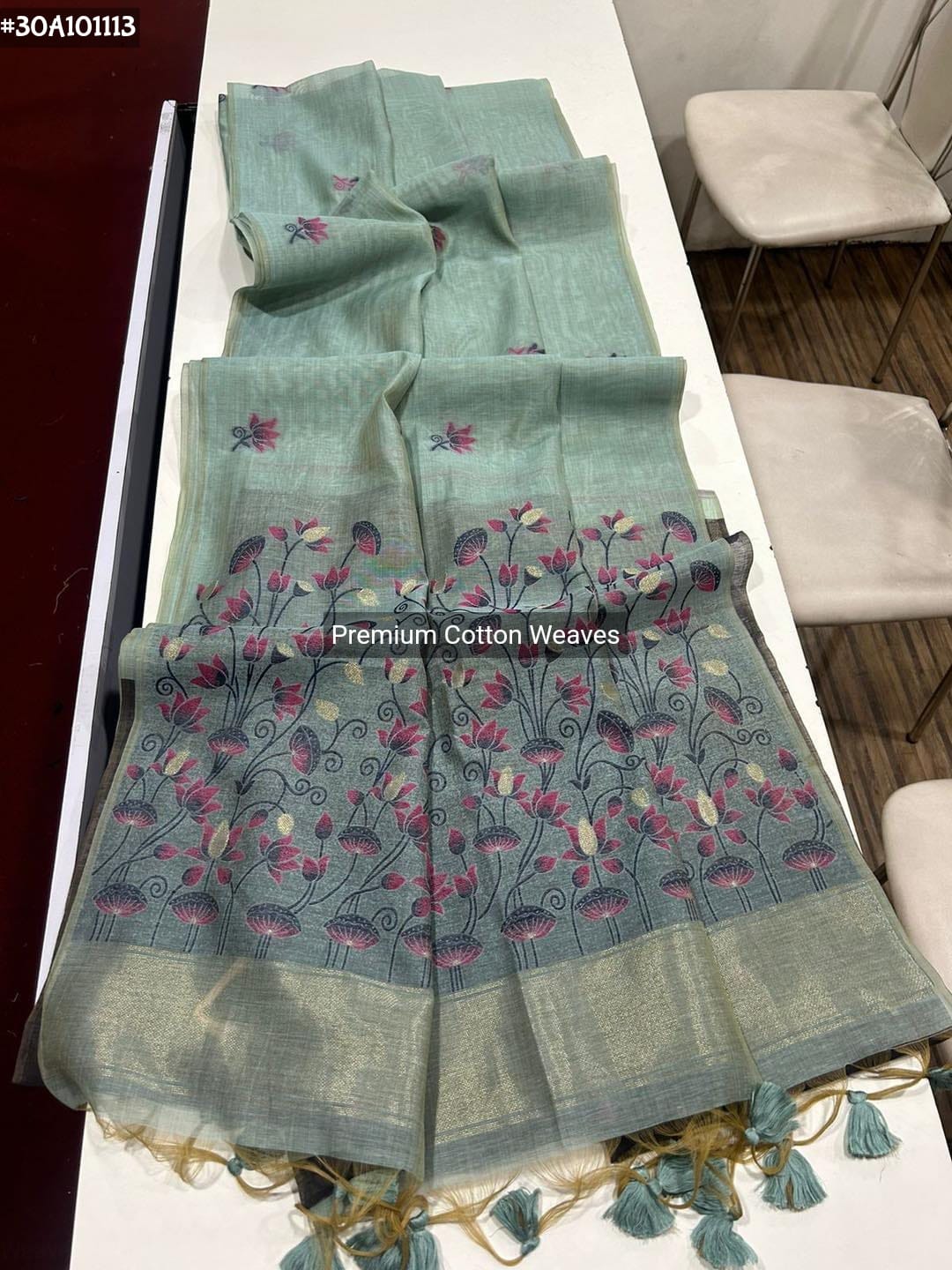 Cotton sarees in pichwai weaving - Eshana Collections
