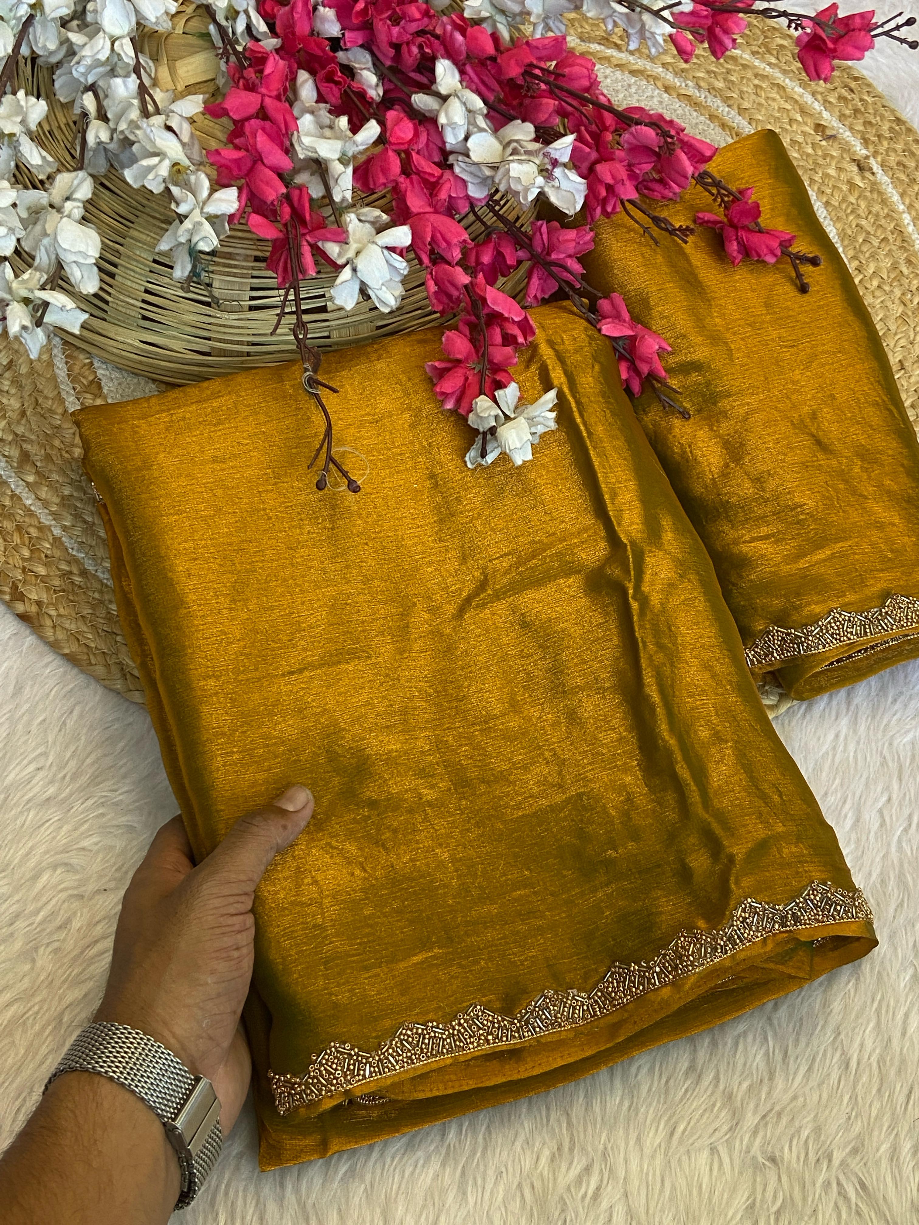Crushed chiffon sarees - Eshana Collections