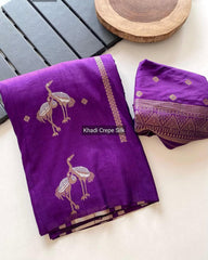 Khadi  crepe silk saree - Eshana Collections
